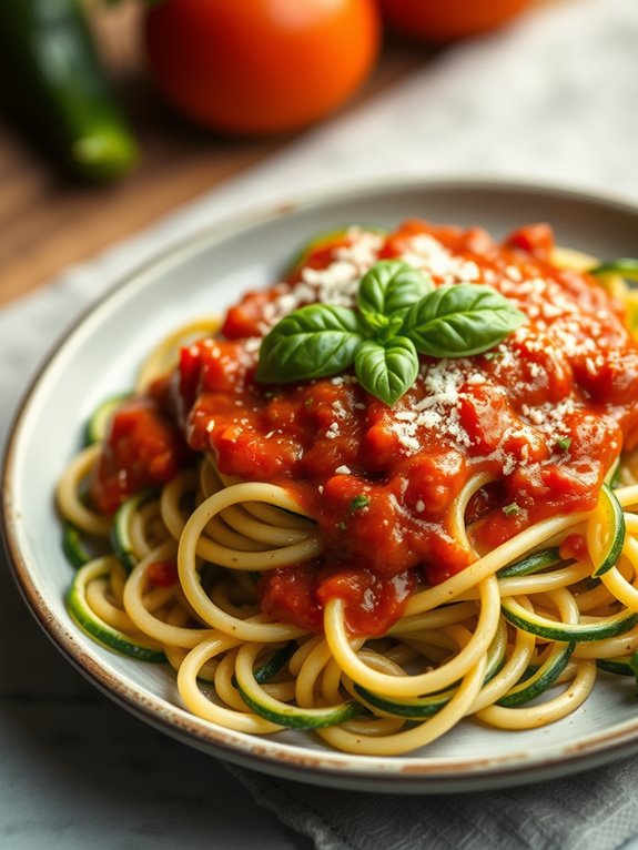 zucchini noodles with marinara