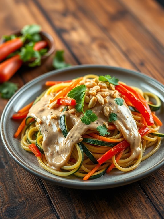 zucchini noodles with peanut sauce