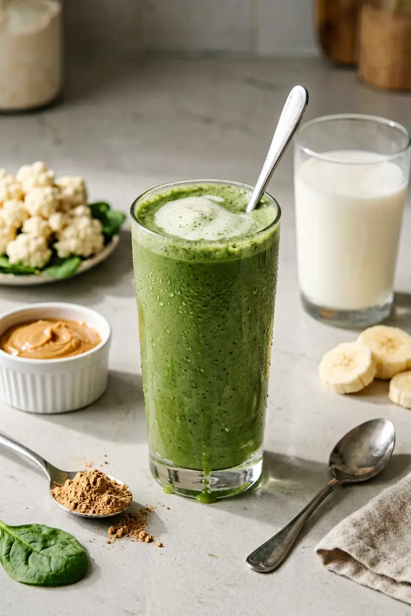 1 chocolate peanut butter greens smoothie