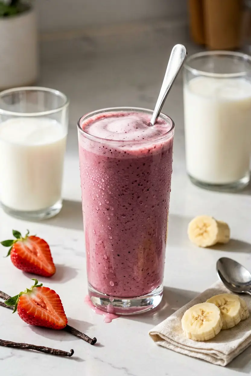 1 strawberry banana almond milk smoothie
