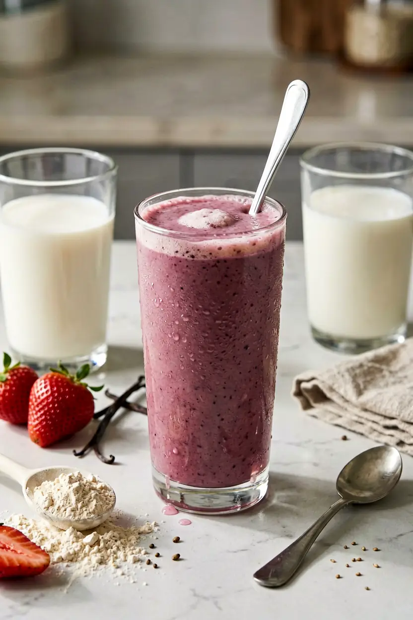 10 strawberry basil oat milk smoothie