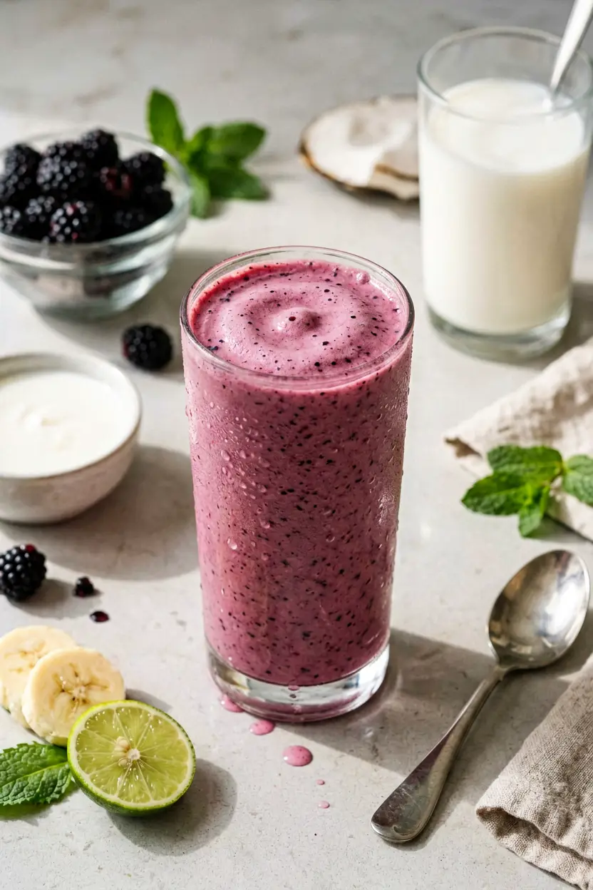 3 blackberry coconut smoothie