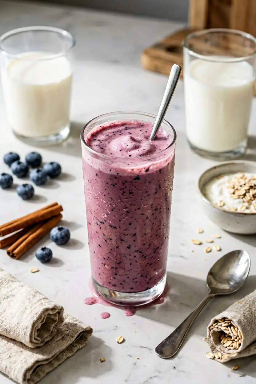 3 blueberry oat smoothie