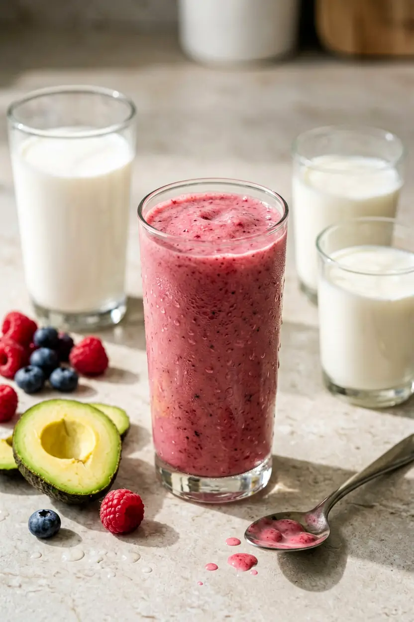 3-ingredient lower-sugar avocado smoothie