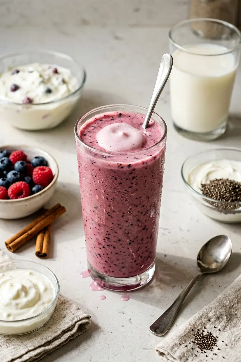 3 mixed berry seed smoothie