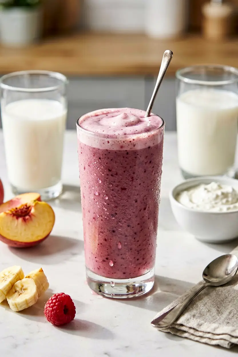 4 peach raspberry smoothie