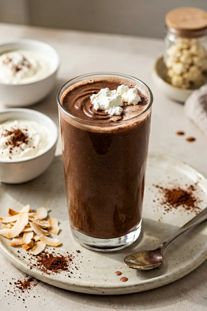 5-minute creamy chocolate cauliflower smoothie