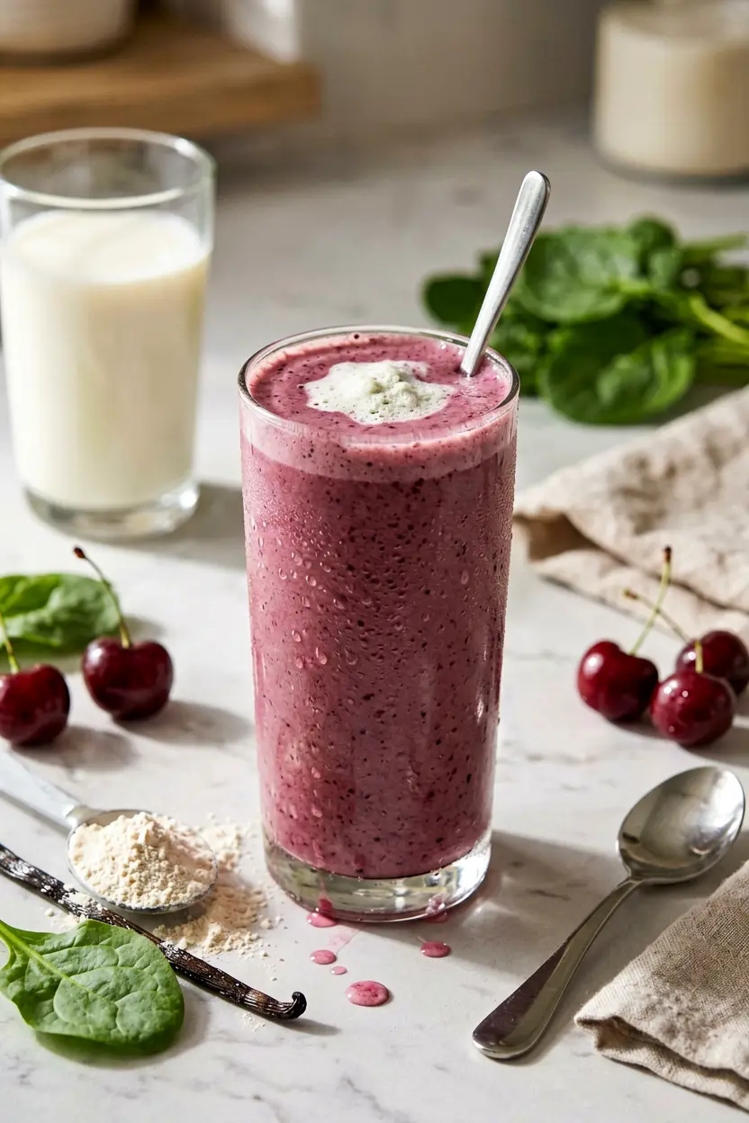 6 cherry vanilla green smoothie