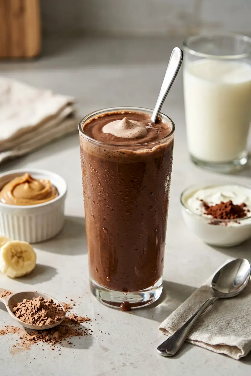 6 chocolate peanut butter oat smoothie