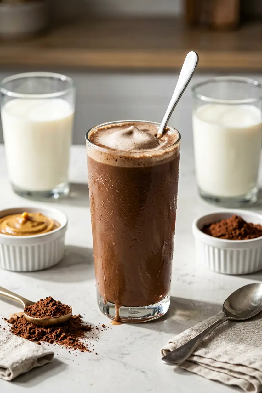 6 cocoa almond butter protein smoothie