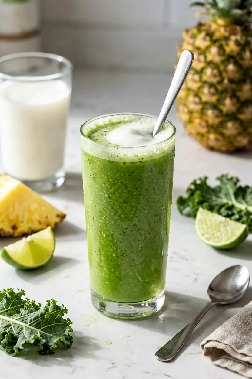6 pineapple kale coconut water smoothie