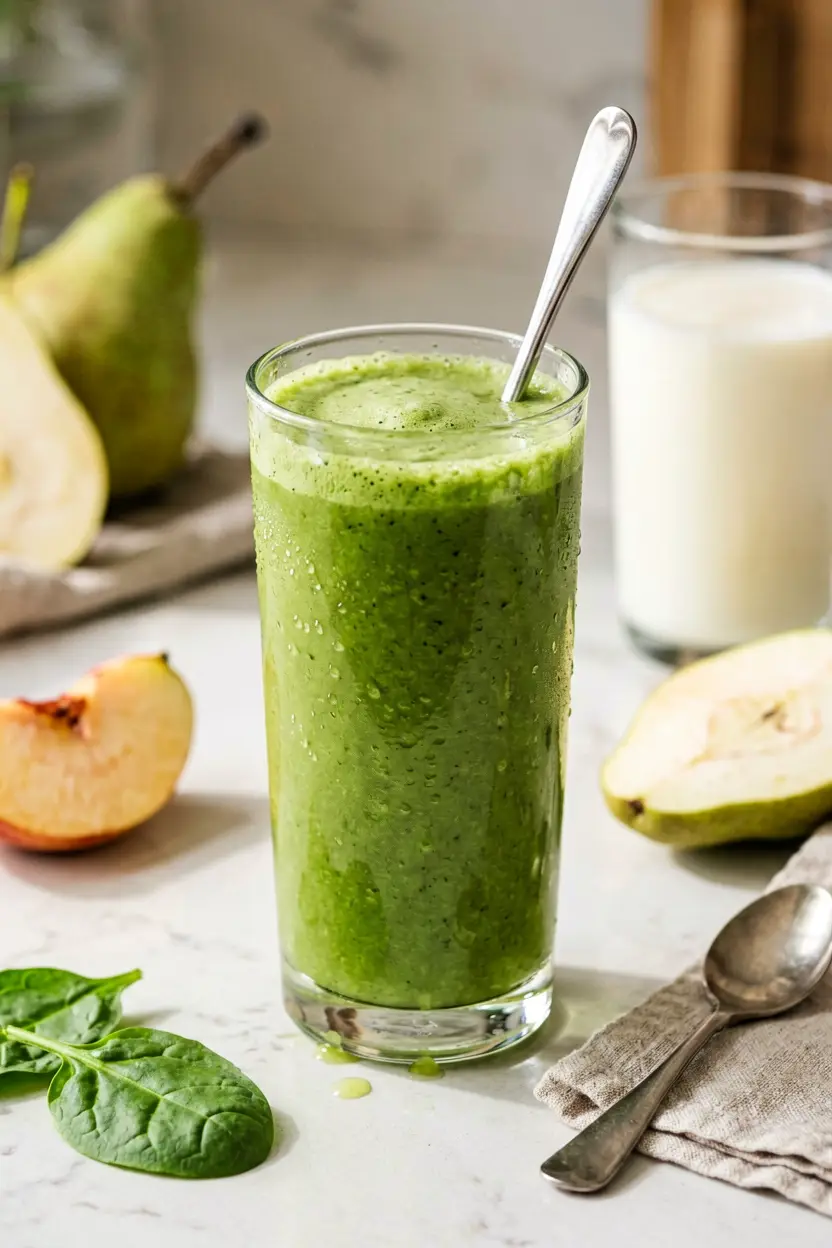 7 green pear peach smoothie