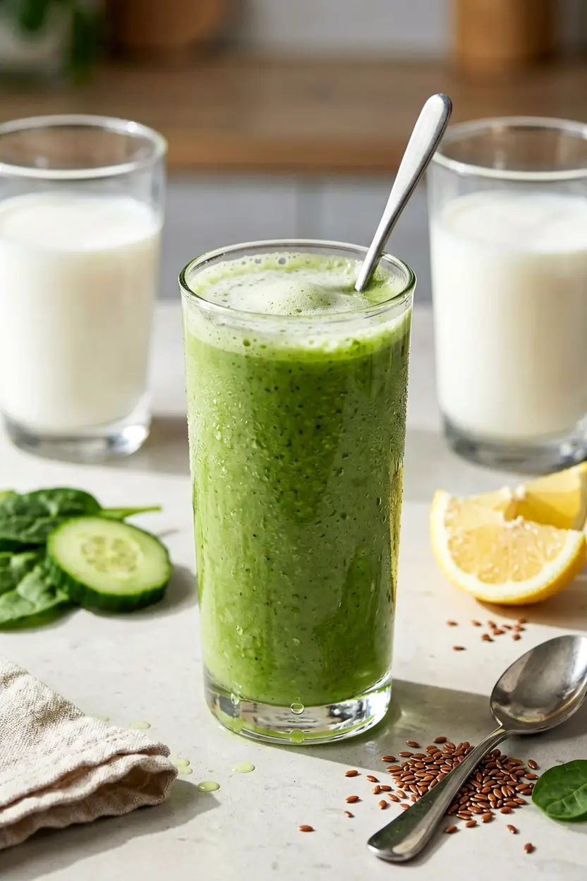7 lemon cucumber flax smoothie