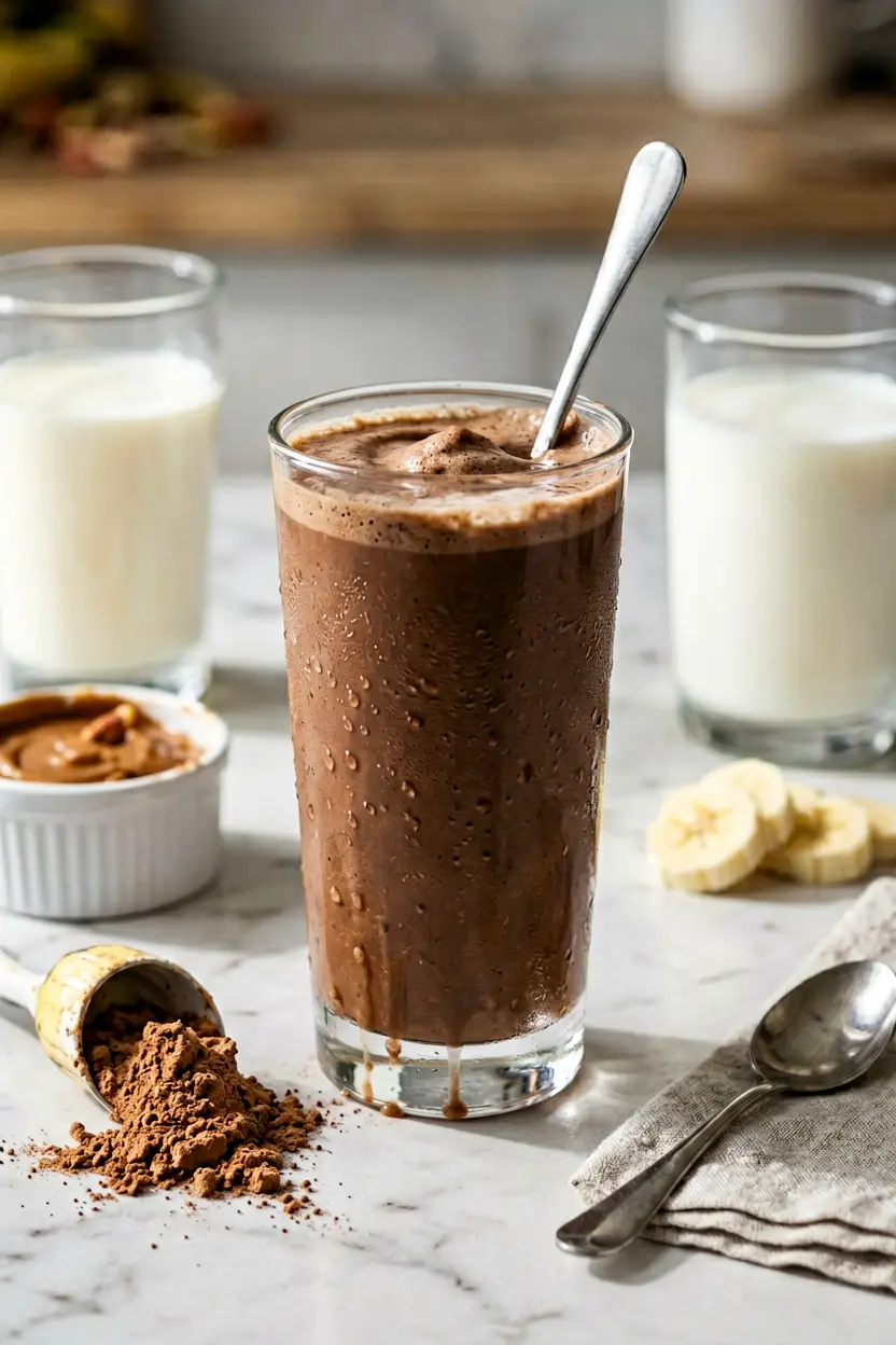 7 peanut butter chocolate almond milk smoothie