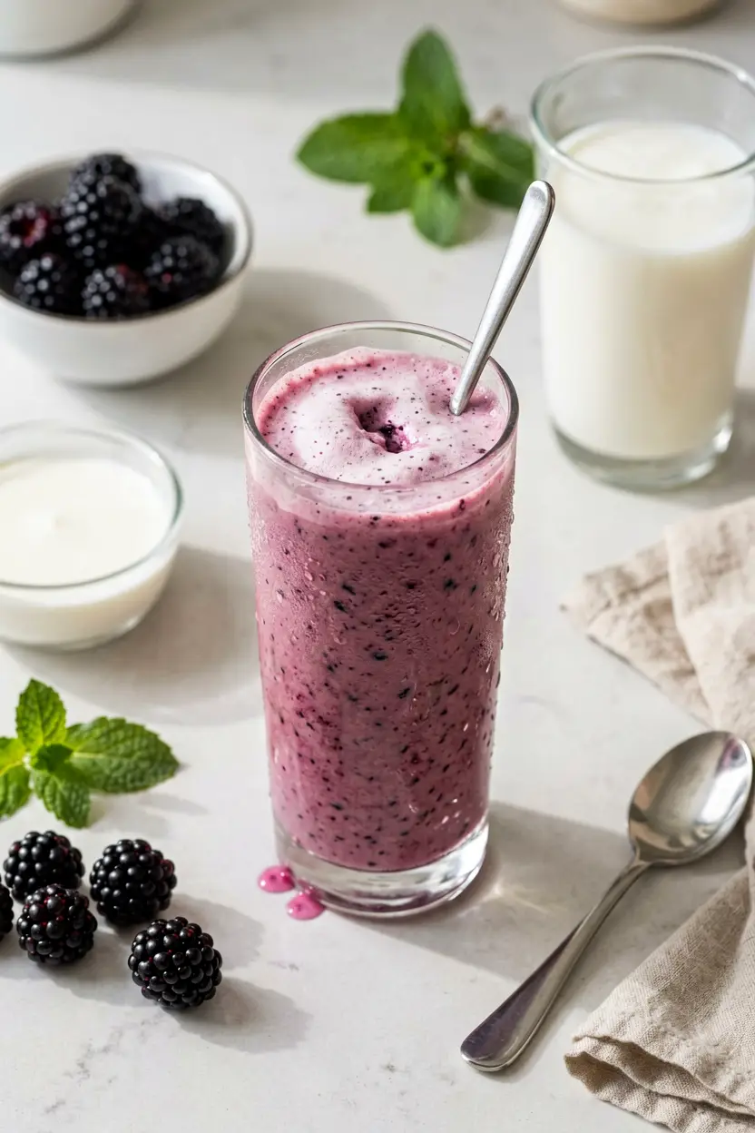 8 blackberry coconut mint smoothie