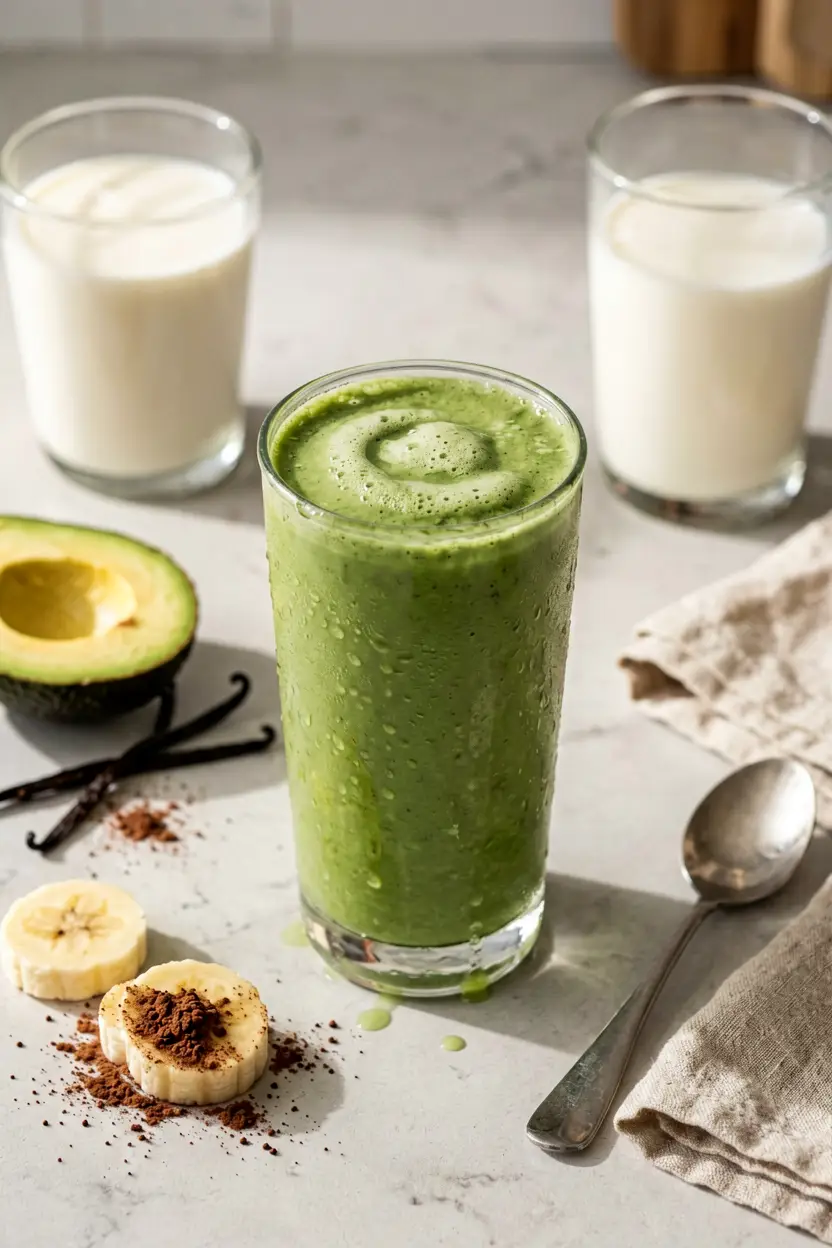 8 chocolate avocado almond milk smoothie