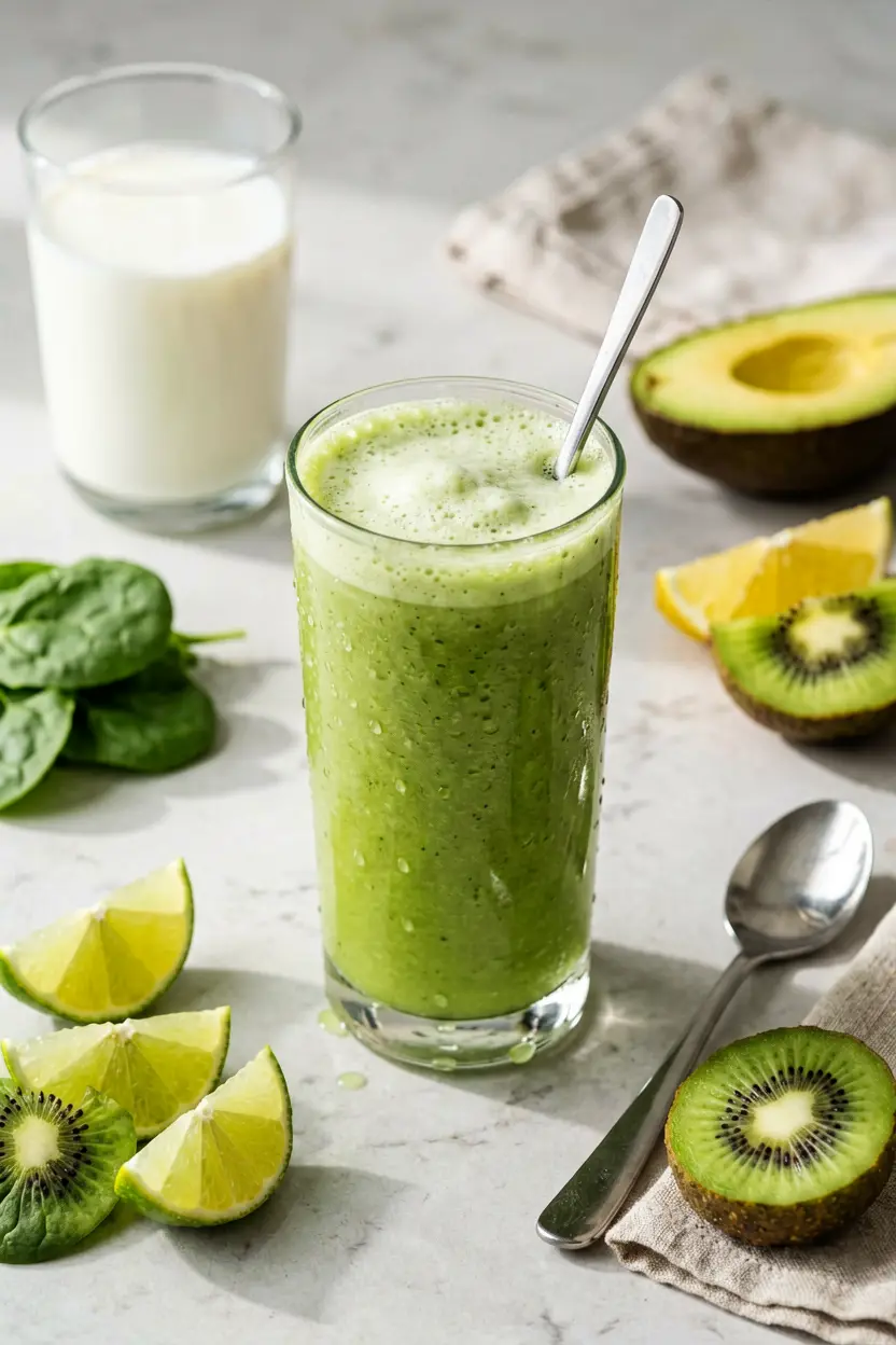 8 kiwi lime green smoothie