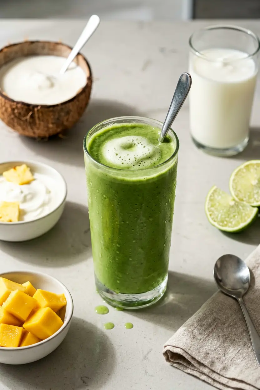 8 mango pineapple coconut smoothie