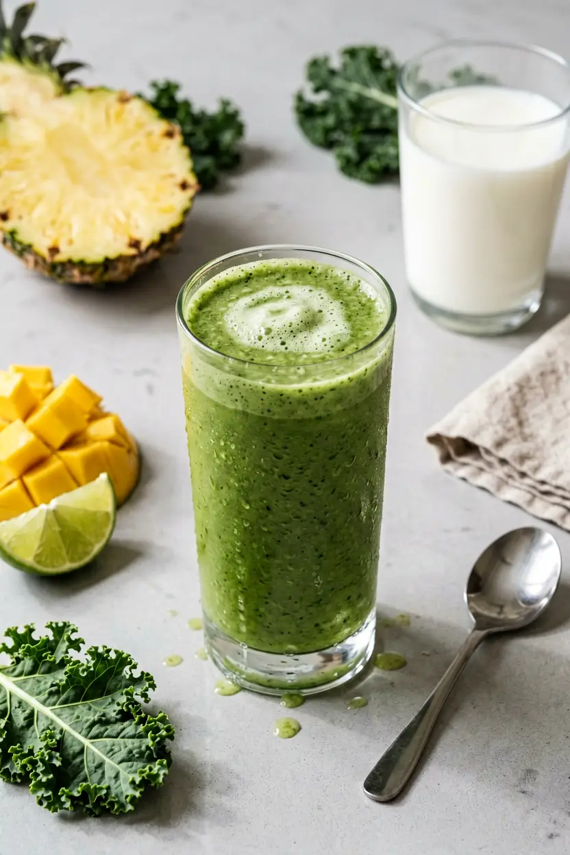 8 pineapple kale hemp smoothie