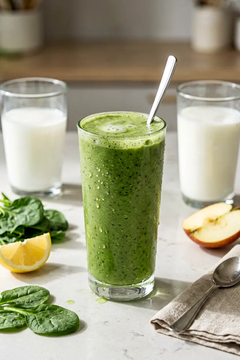 9 apple spinach chia smoothie