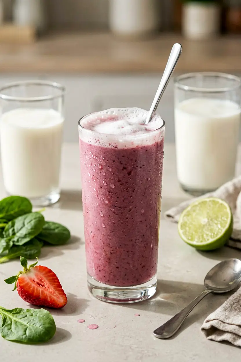 9 strawberry lime green smoothie
