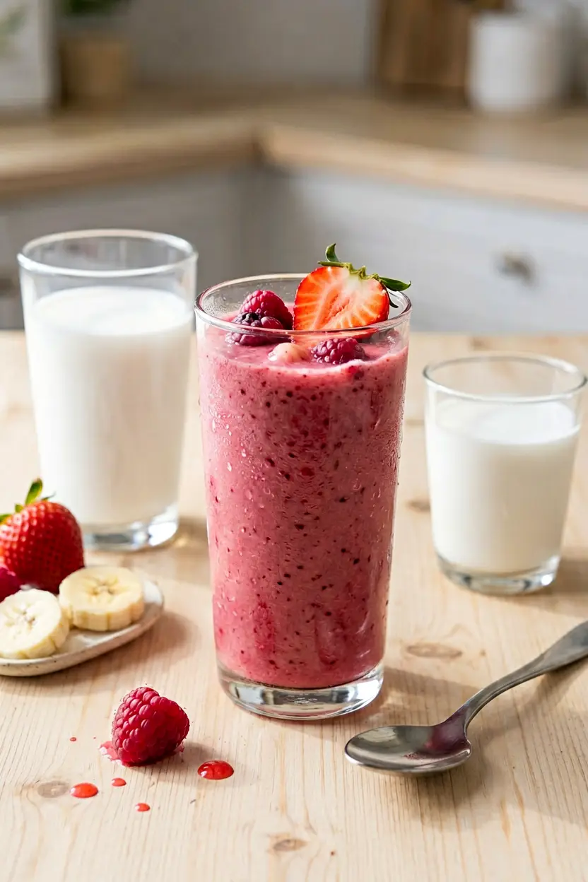 balanced strawberry banana smoothie