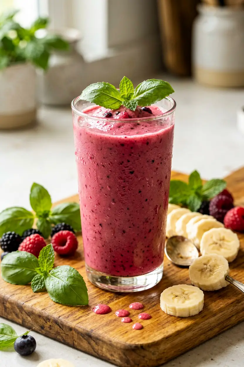 basil mint berry smoothie