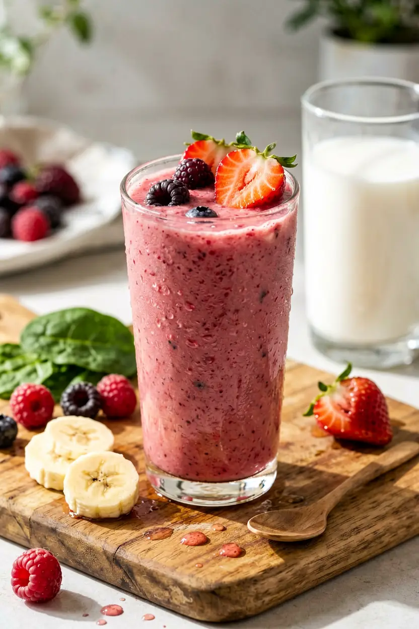 beginner strawberry banana green smoothie