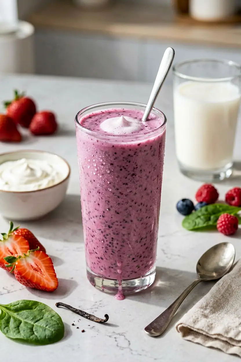 berry greek yogurt chia smoothie