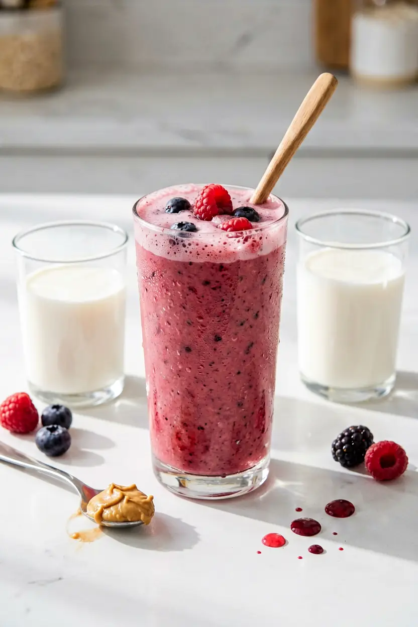 berry peanut butter smoothie