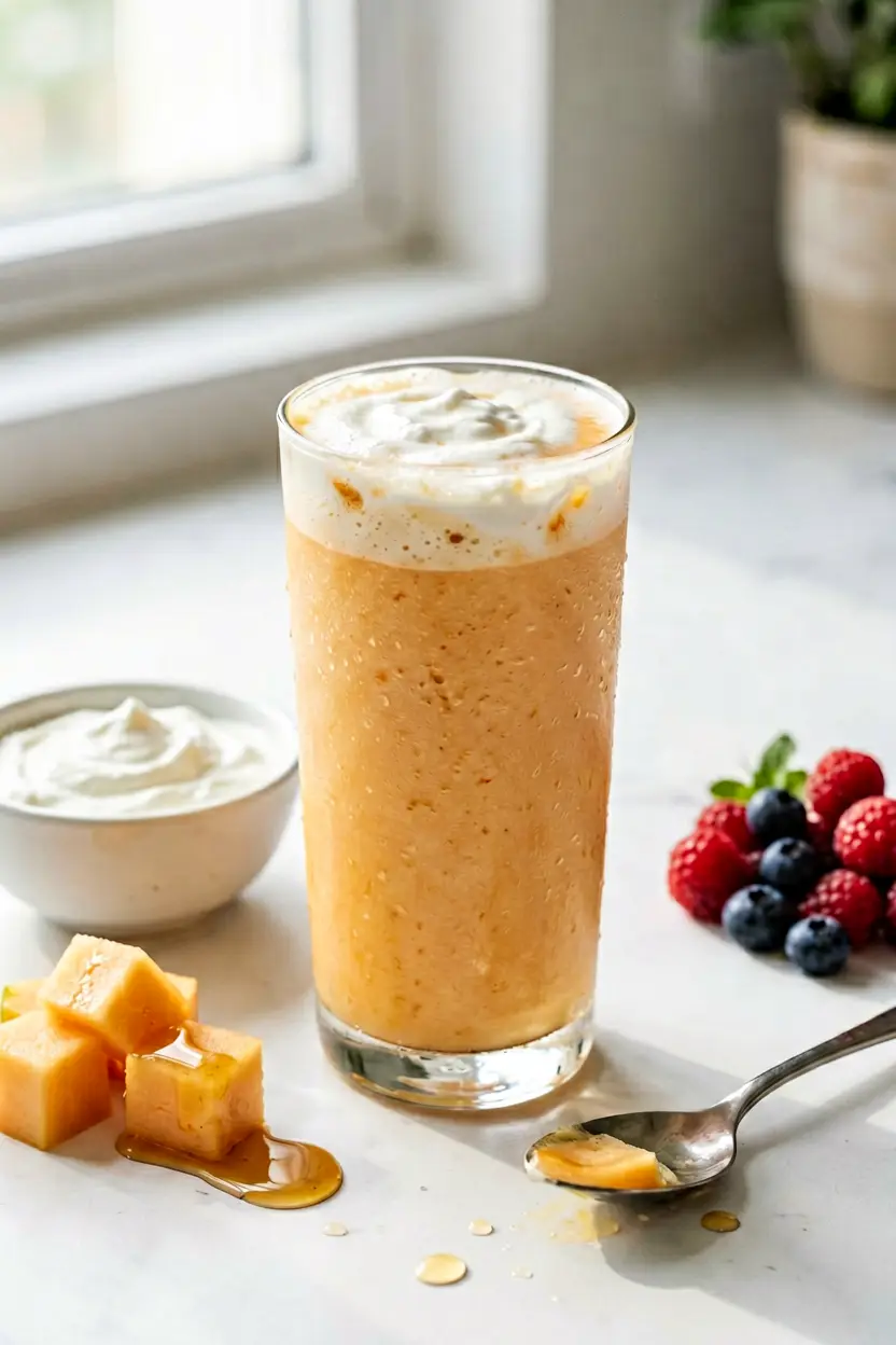 cantaloupe smoothie with greek yogurt