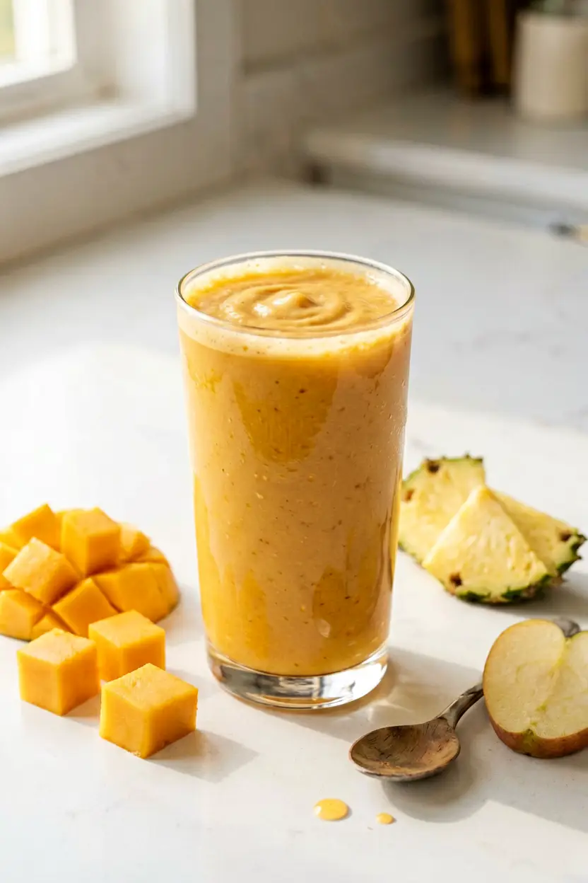 creamy tropical papaya smoothie