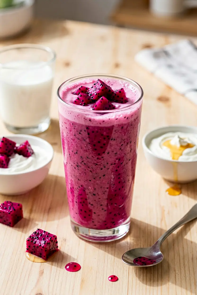 creamy yogurt dragon fruit smoothie