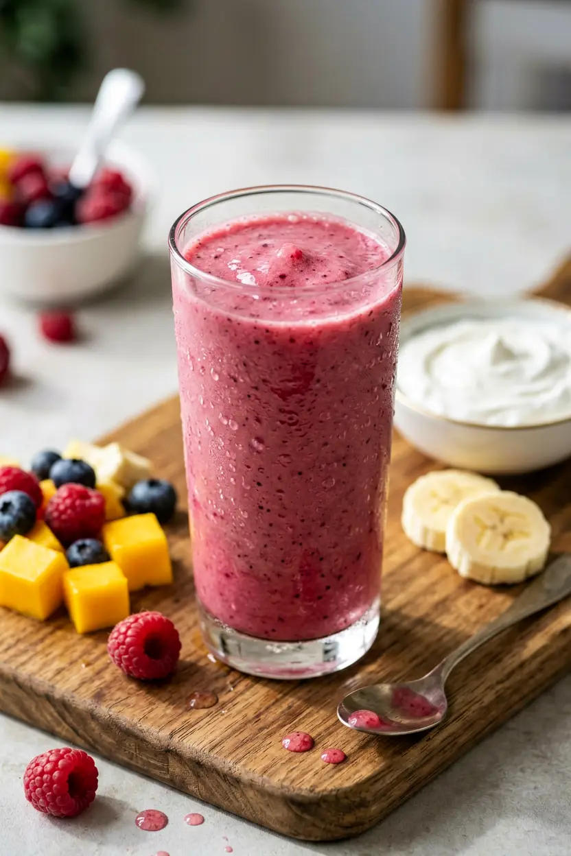 frozen fruit travel smoothie