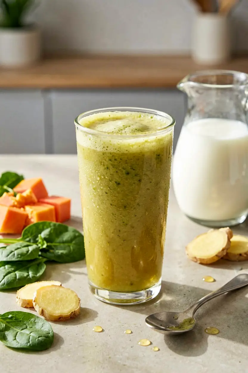 green ginger paw paw smoothie