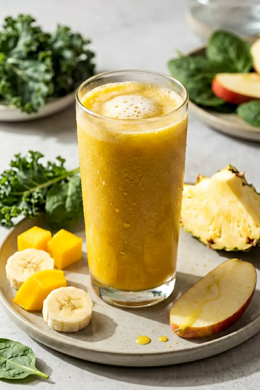 kale and spinach yogurt smoothie