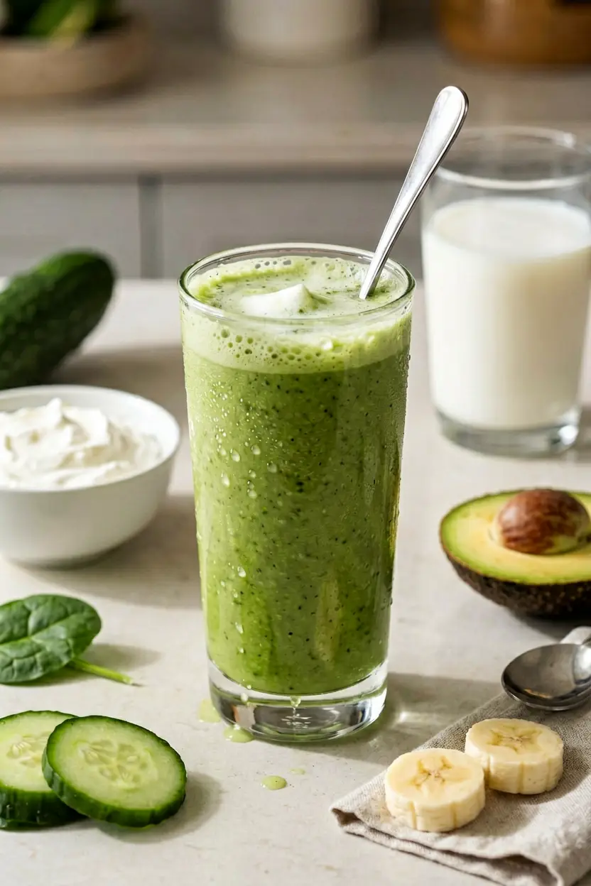 low-sugar cucumber avocado smoothie