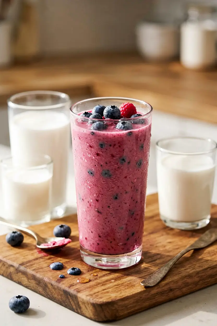lower-carb blueberry smoothie