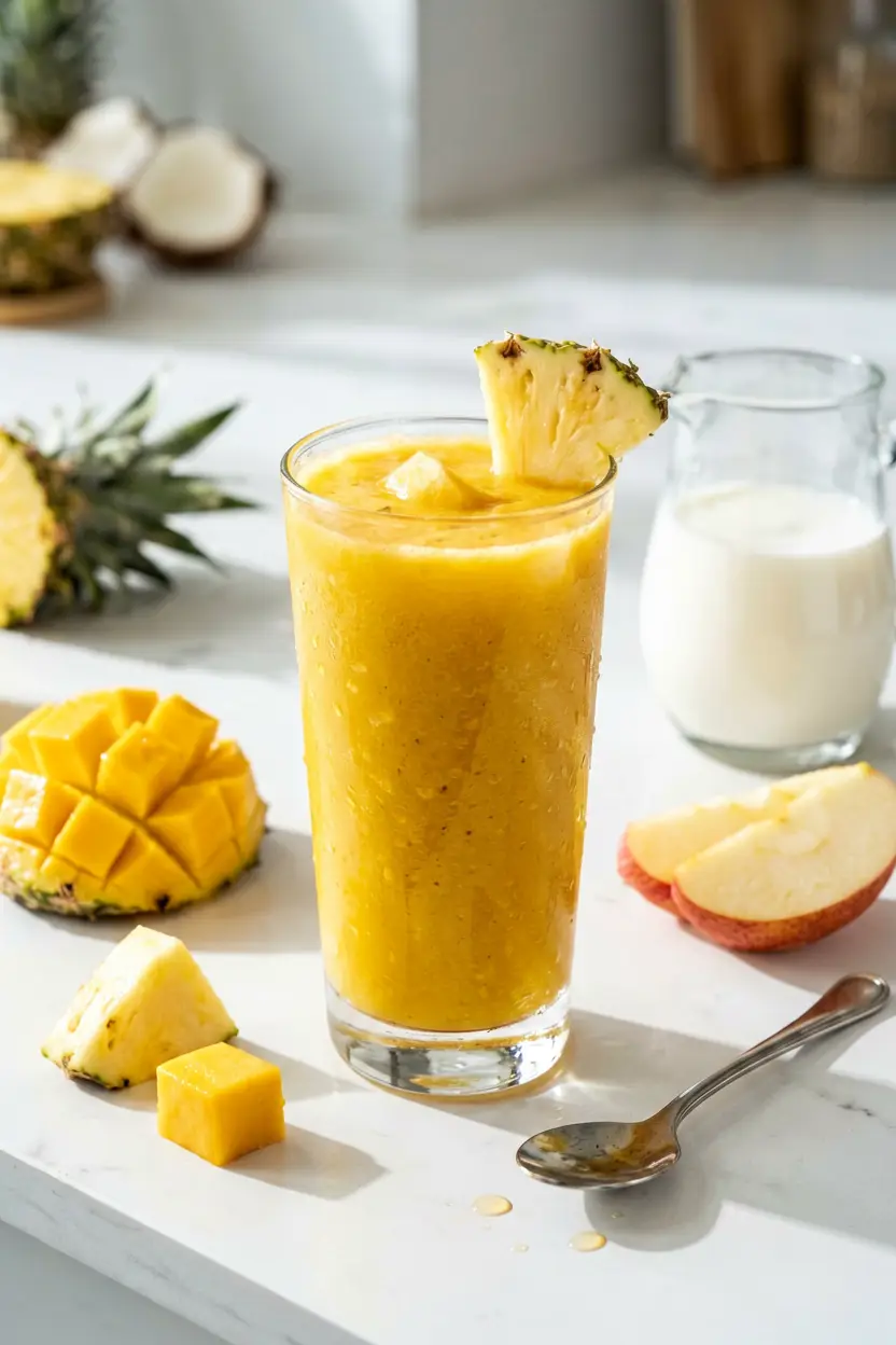 mango pineapple smoothie - thai-style coconut blend