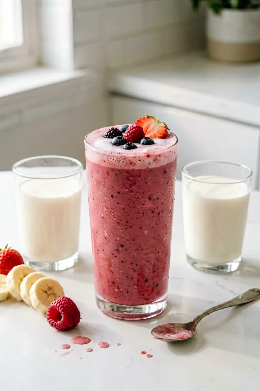 mix-and-match strawberry banana smoothie