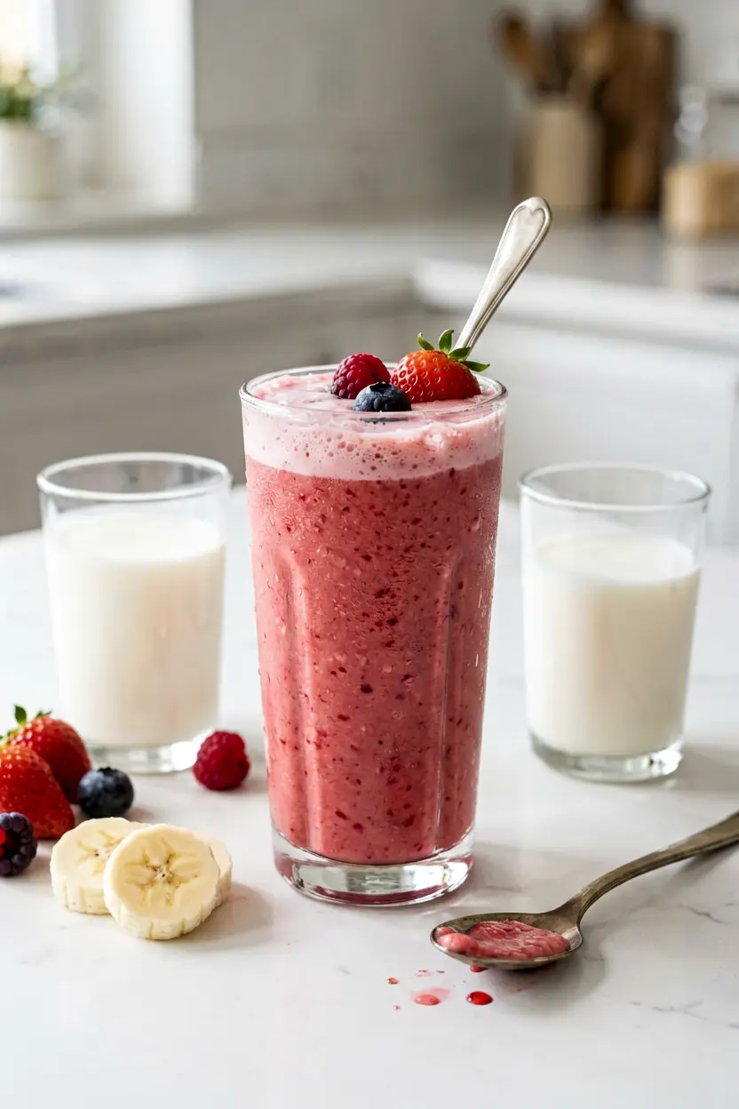 no-blender strawberry banana smoothie
