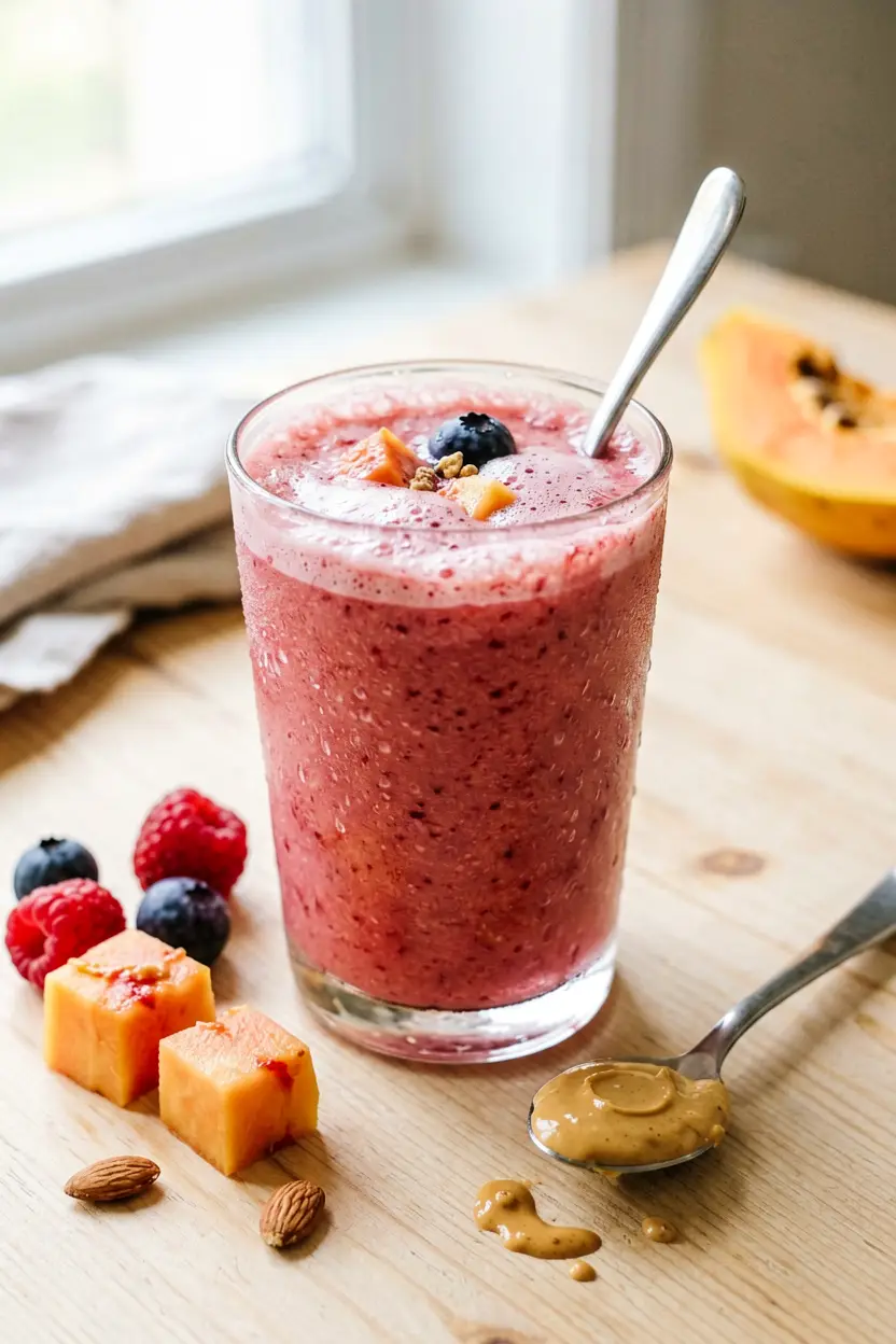 pawpaw strawberry breakfast smoothie