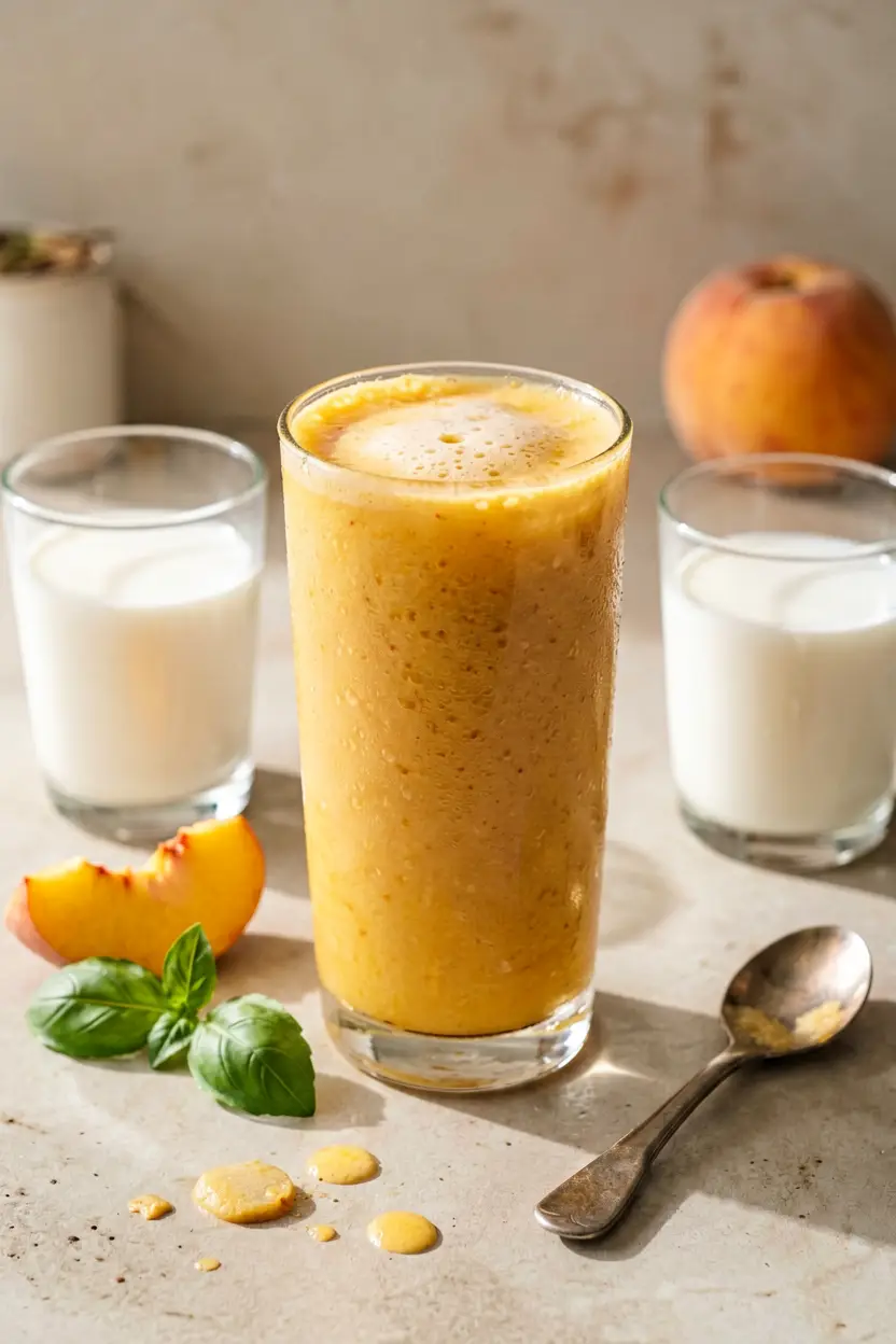 peach-basil smoothie