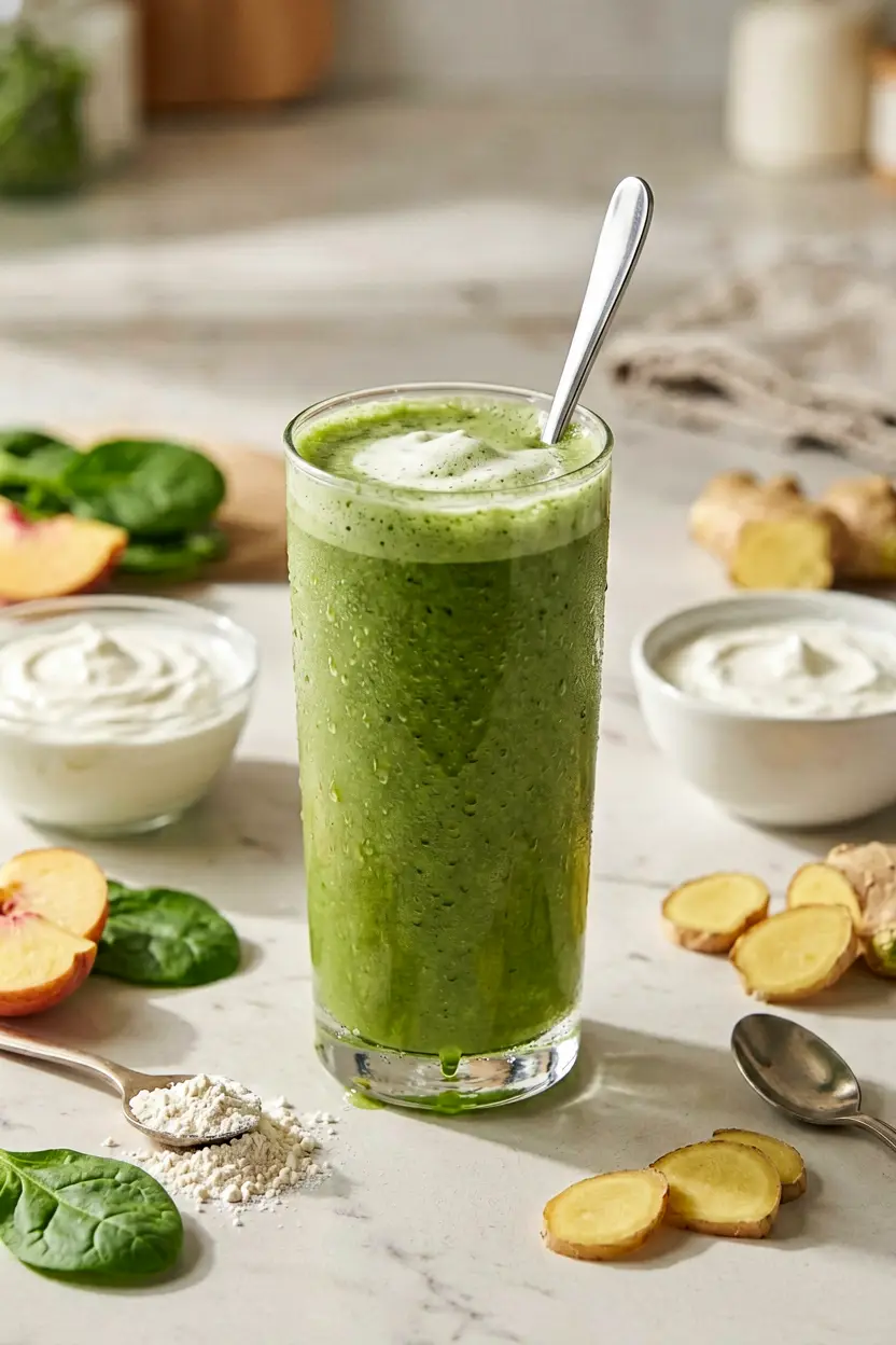 peach ginger green smoothie