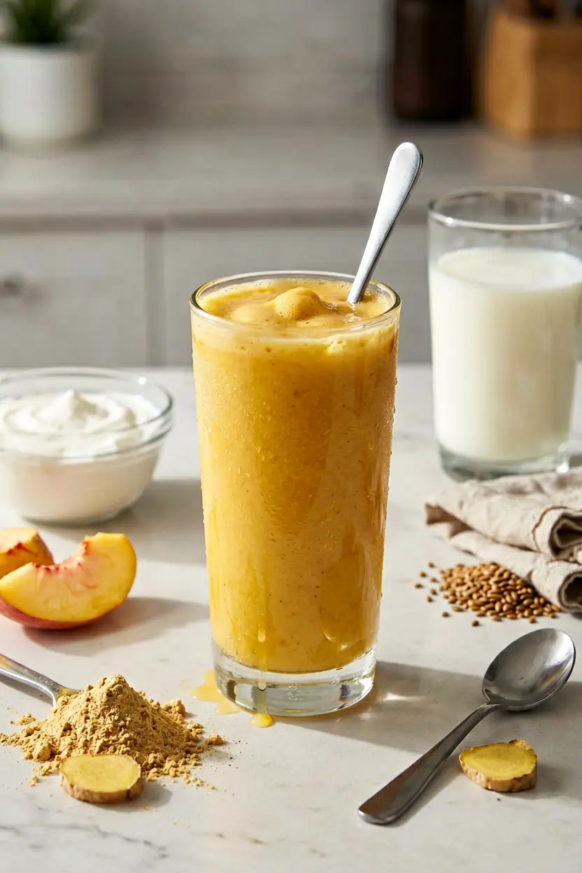 peach ginger protein smoothie