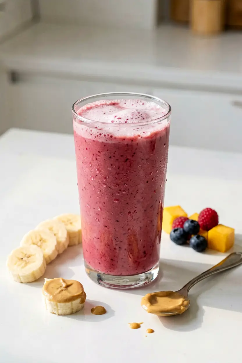 peanut butter banana fruit smoothie