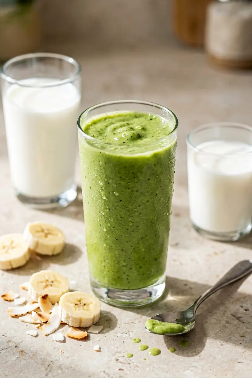 peanut butter banana green smoothie