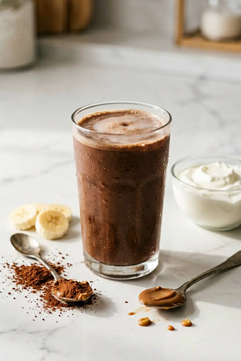 peanut butter chocolate protein smoothie