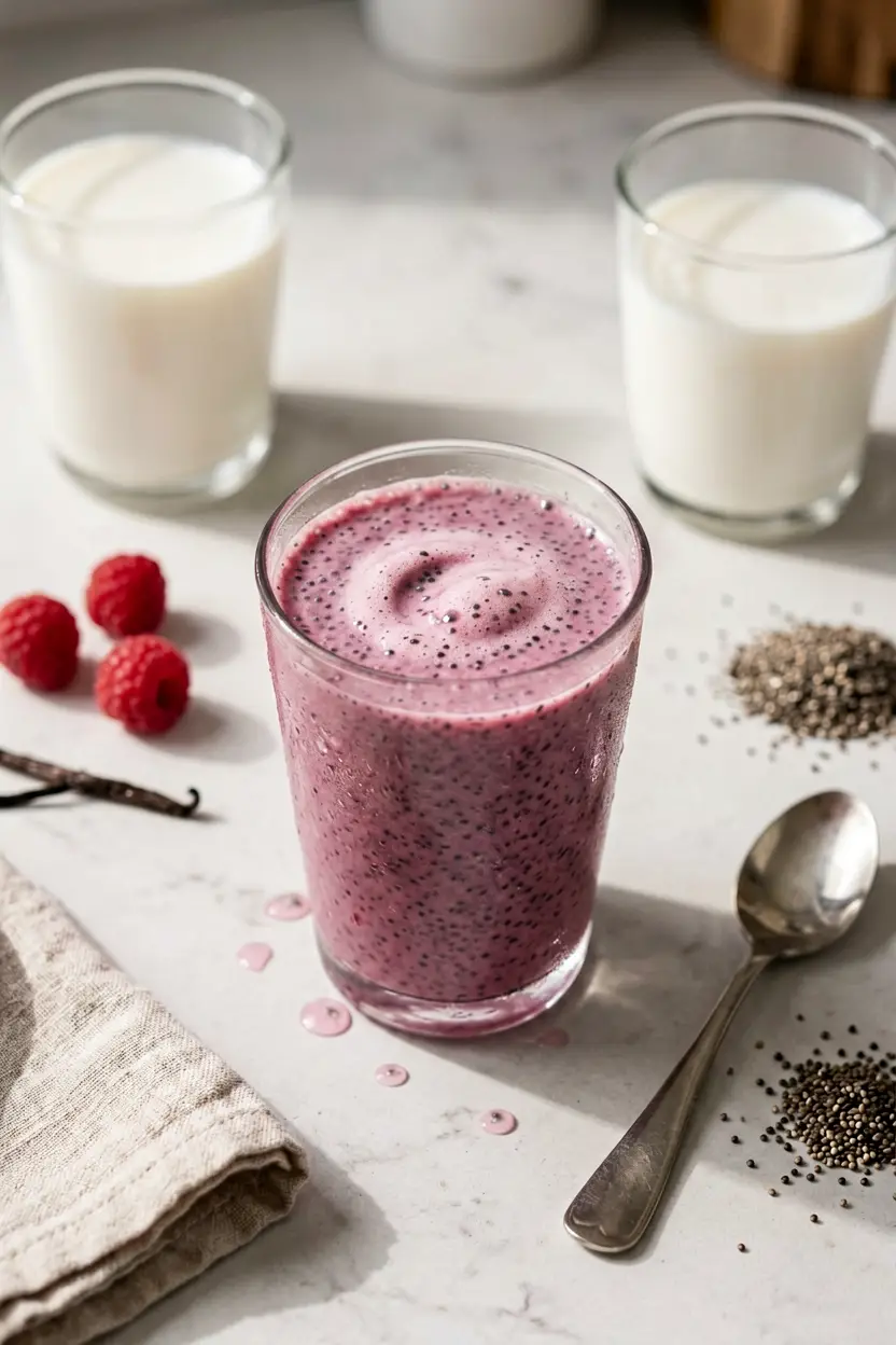 raspberry chia light smoothie