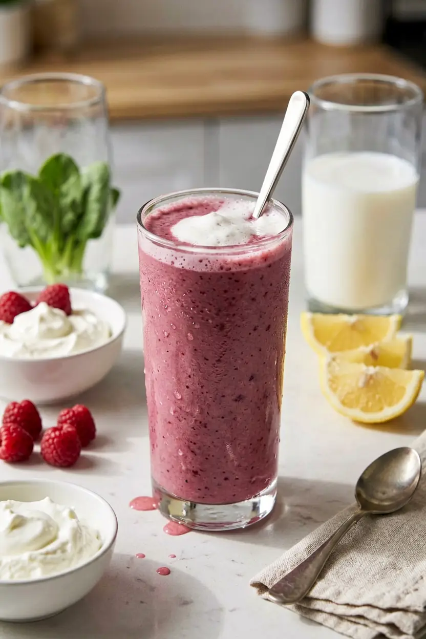 raspberry lemon low-sugar smoothie